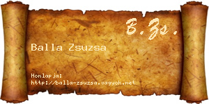 Balla Zsuzsa névjegykártya